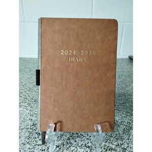 Lemome Brown Leather Bond Diary Planner 2024-2025 Weekly/Hourly